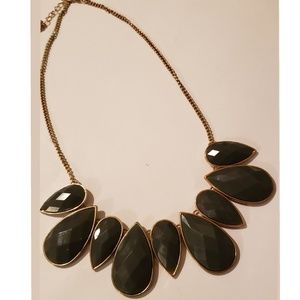 Dark Grey & Gold Statement Necklace